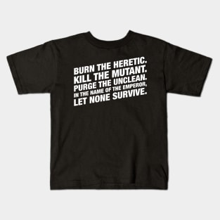 Let None Survive Tabletop Wargaming and Miniatures Addict Kids T-Shirt